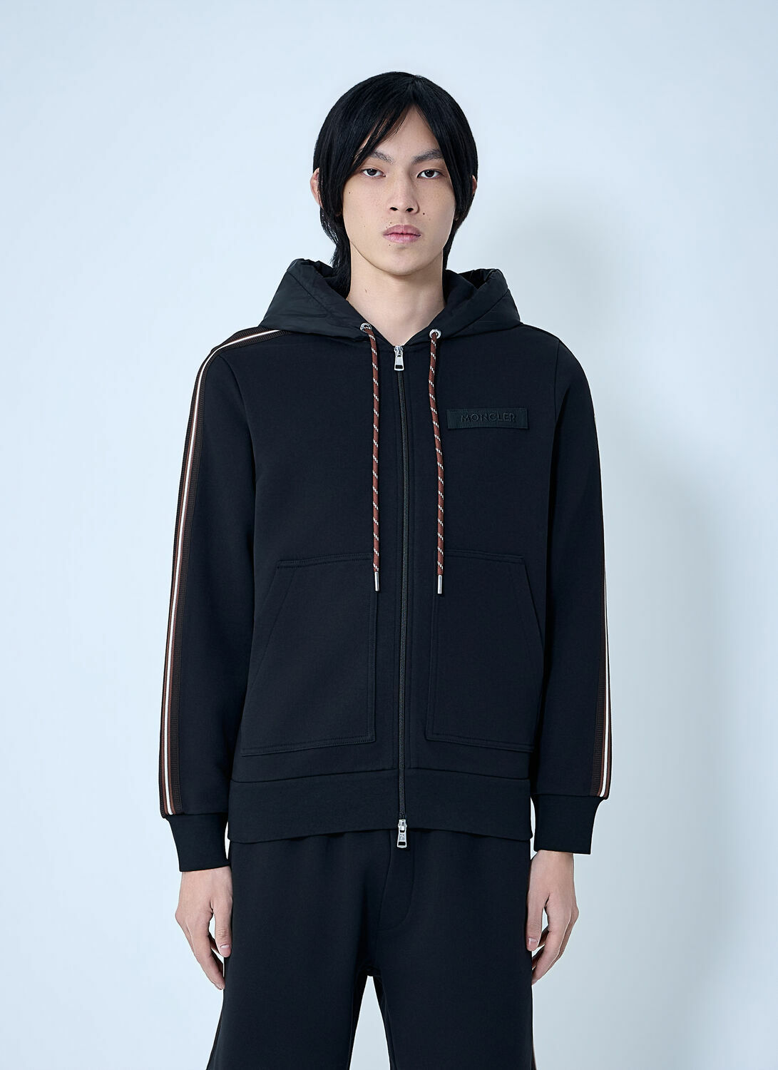 Moncler Zip-Up Hoodie with Logo Detail