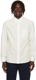 Brunello Cucinelli White Corduroy Loose Fit Shirt