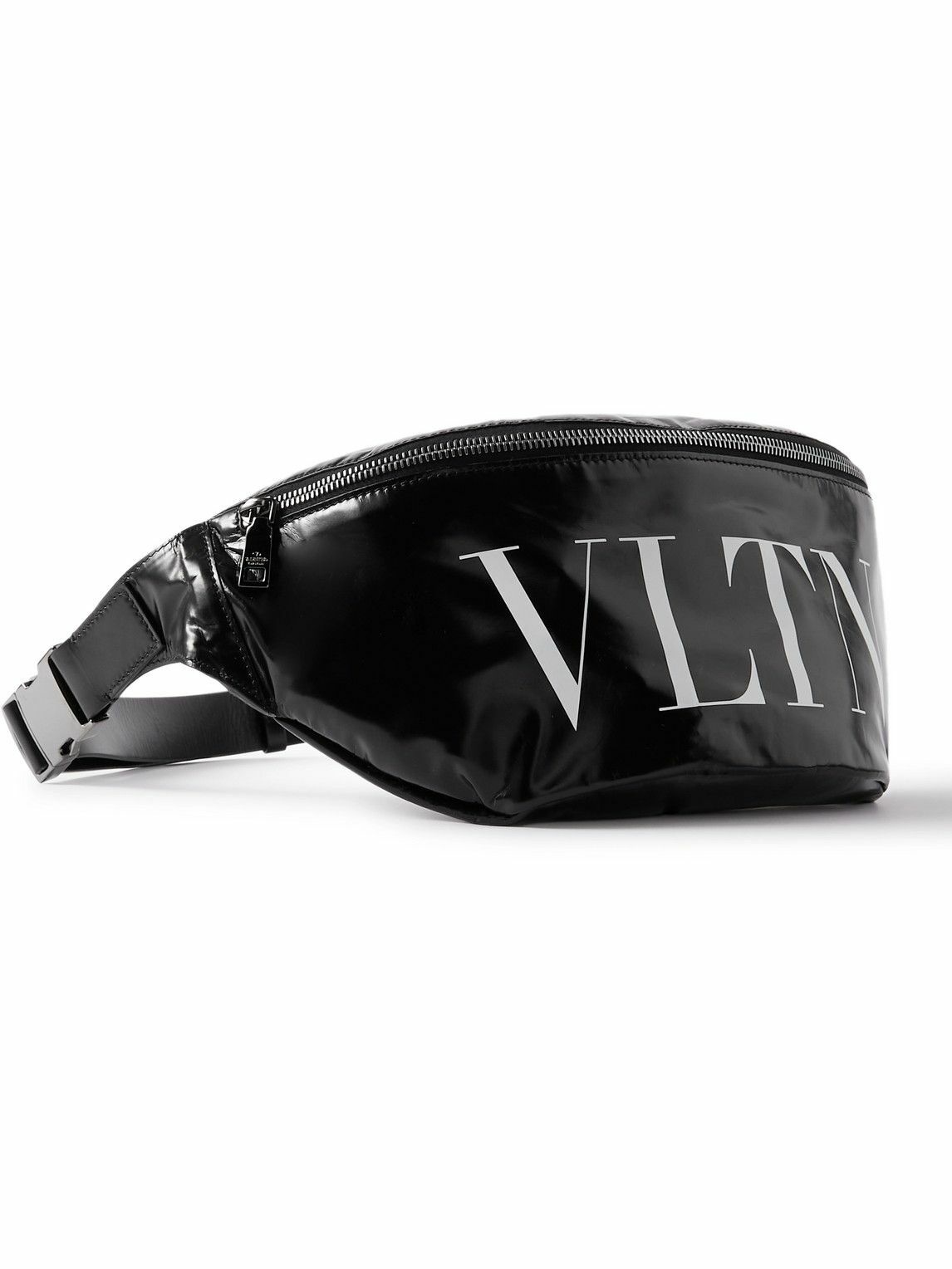 Valentino - Valentino Garavani Leather-Trimmed Shell Belt Bag - Men - Black  Valentino Garavani