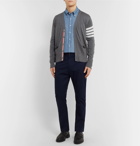 Thom Browne - Button-Down Collar Striped Cotton-Chambray Shirt - Blue