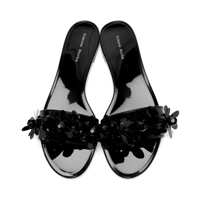 Simone Rocha Black Jelly Slides Simone Rocha