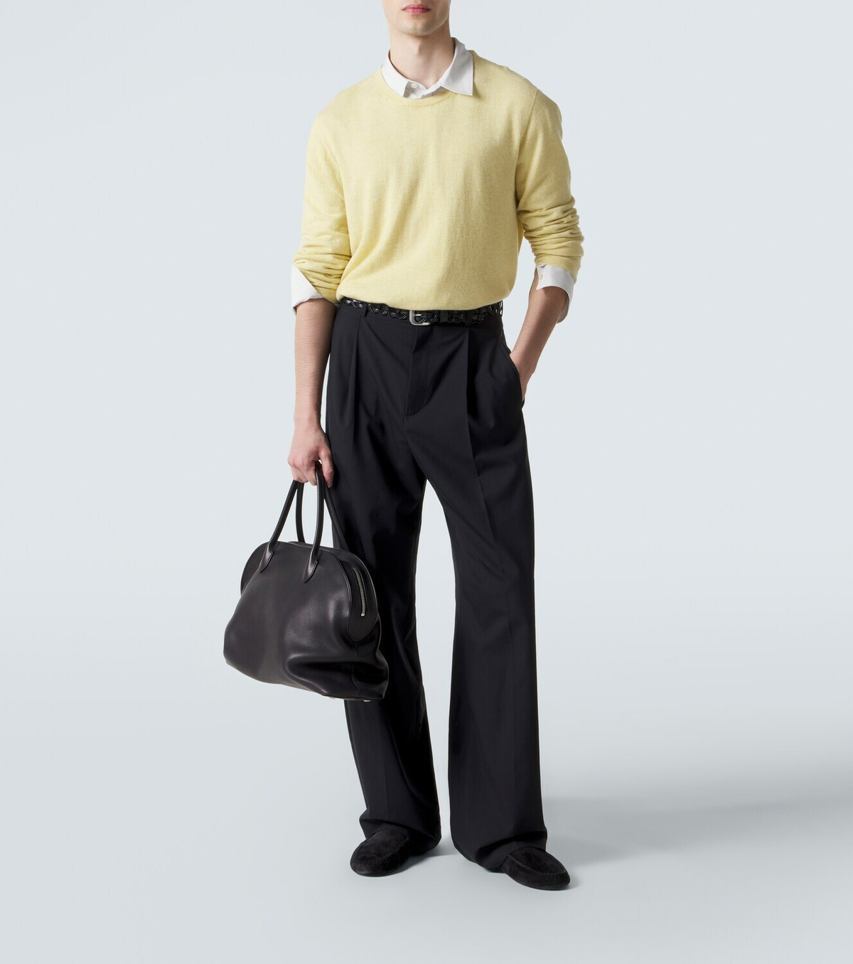 The Row Agnes 16 leather top-handle bag