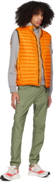 Stone Island Orange Garment-Dyed Down Vest