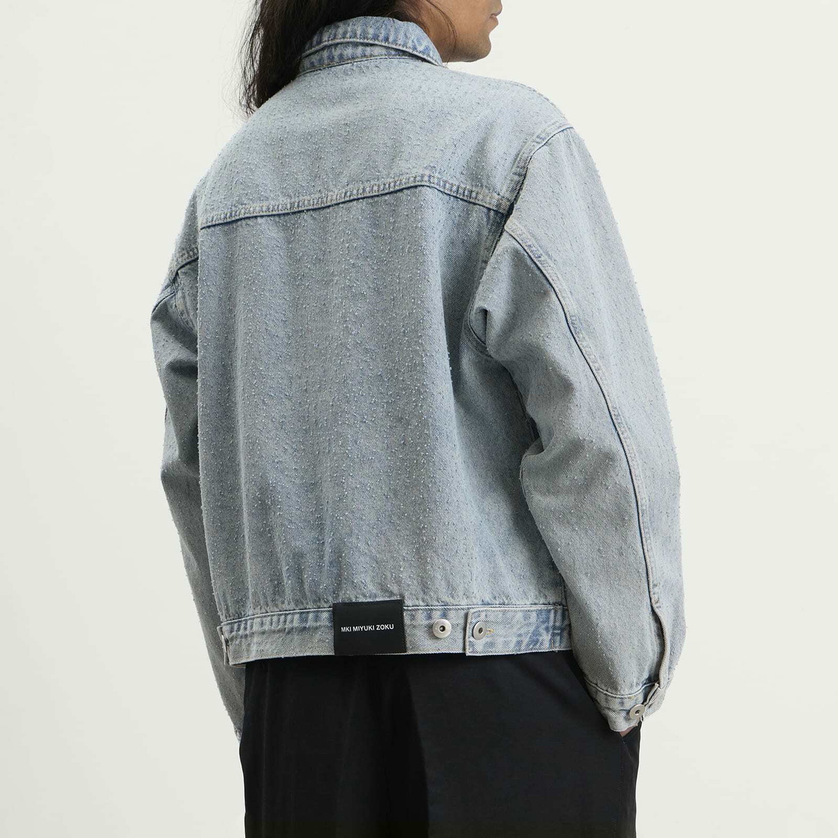 MKI Men's Twisted Weave Trucker Jacket in Bleach Wash