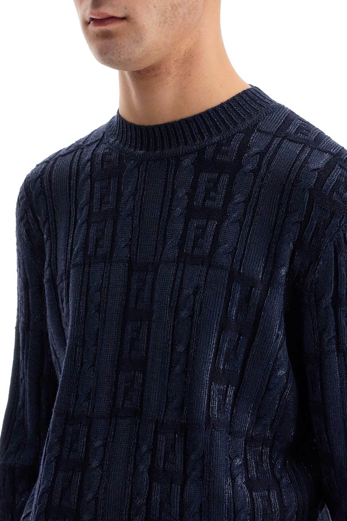 FENDI 'shiny yarn ff pullover Blue Fendi