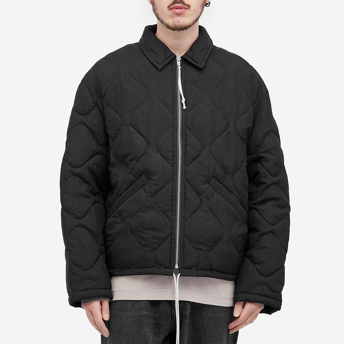 Acne Studios Men's Oner Ripstop Back Logo Coach Jacket in Black