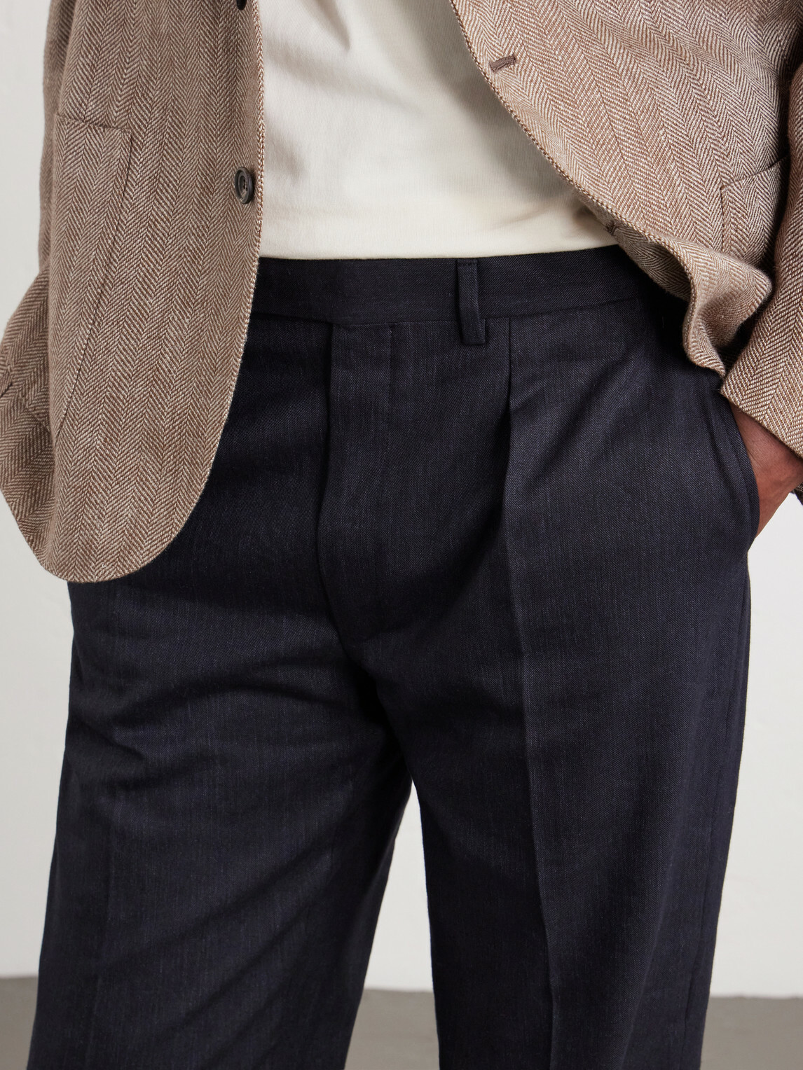 J. Mueser - Waverly Straight-Leg Cotton and Linen-Blend Twill Suit Trousers - Black