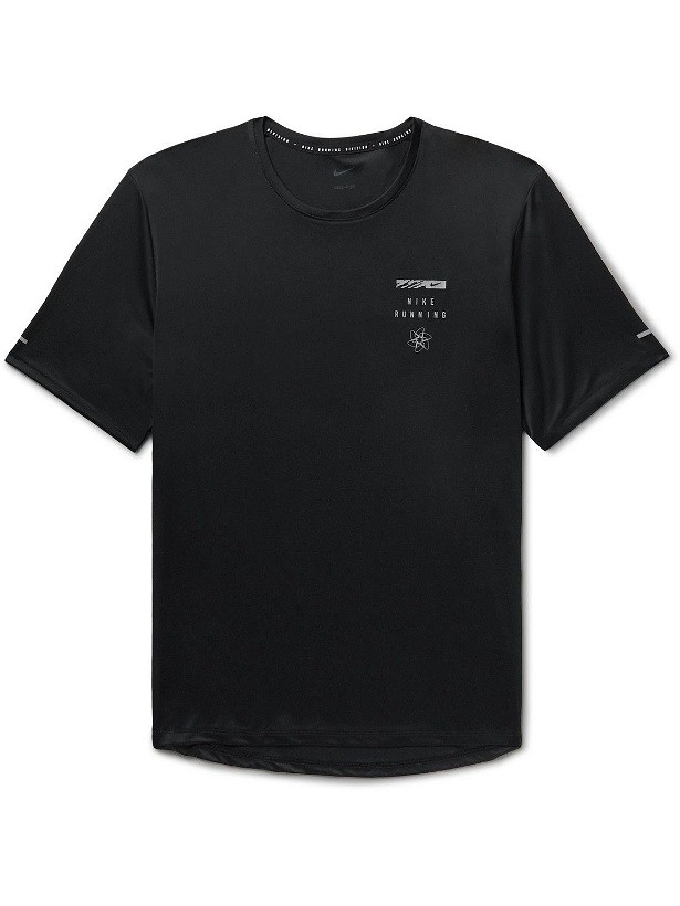 Photo: Nike Running - Miler Run Division Printed Dri-FIT T-Shirt - Black