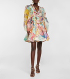 Zimmermann - Floral linen and silk minidress