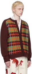 Bode Brown County Plaid Cardigan