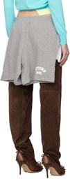 ALL-IN White & Gray Sweatshort Miniskirt
