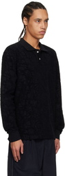 Soulland Black Robert Plush Long Sleeve Polo