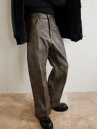 Rick Owens - Geth Wide-Leg Leather Trousers - Brown