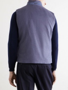 Herno - Leather Trimmed Silk and Cashmere-Blend Vest - Purple