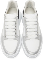 Alexander McQueen White & Silver Court Trainer Sneakers