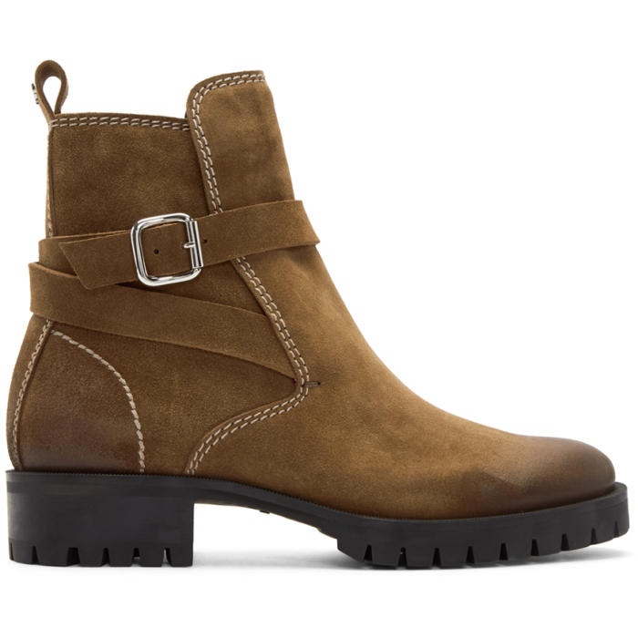 Photo: Dsquared2 Brown Suede Buckle Boots