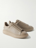 Alexander McQueen - Exaggerated-Sole Suede-Trimmed Leather Sneakers - Neutrals
