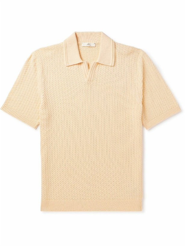 Photo: Mr P. - Jacquard-Knit Cotton Polo Shirt - Yellow
