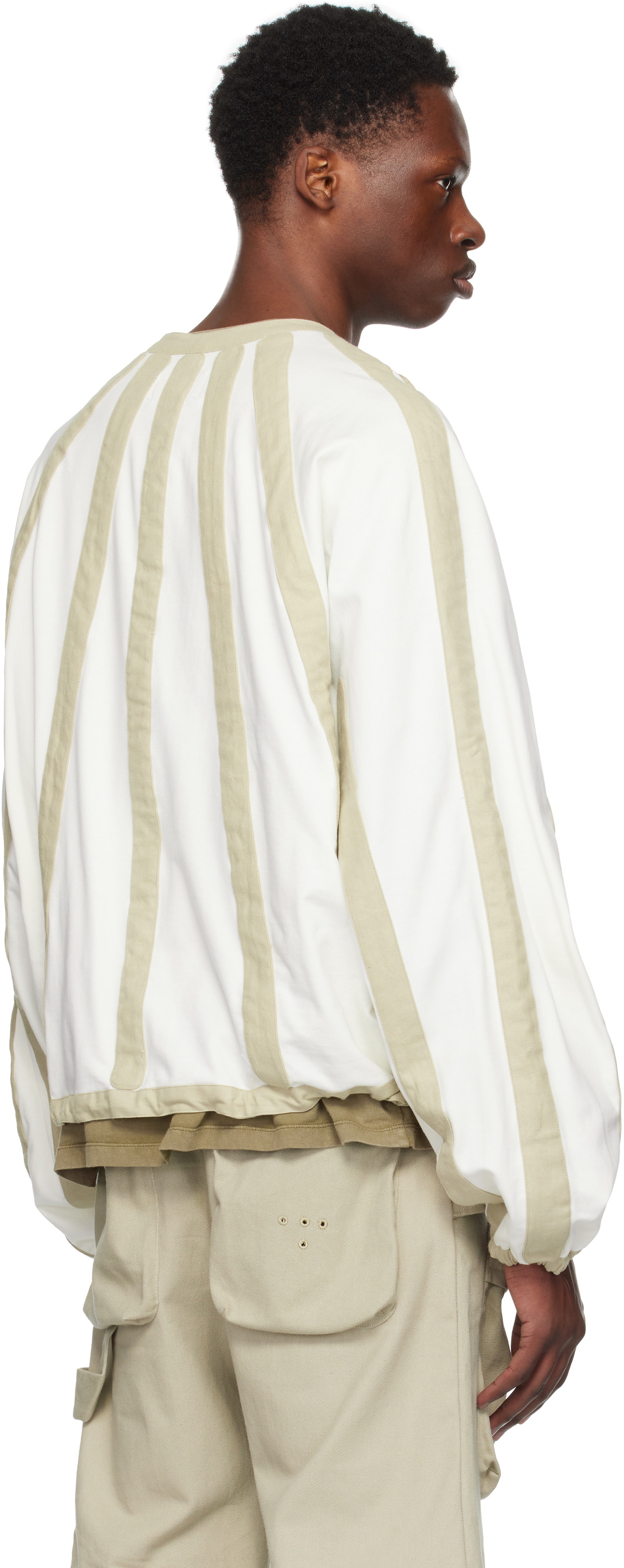 Tondolo White & Taupe Saccharinum Cardigan