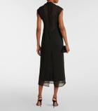 Xu Zhi Feather-trimmed midi dress