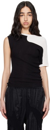 Kiko Kostadinov Black & White Nomas Asymmetric Knit Raglan Sweater