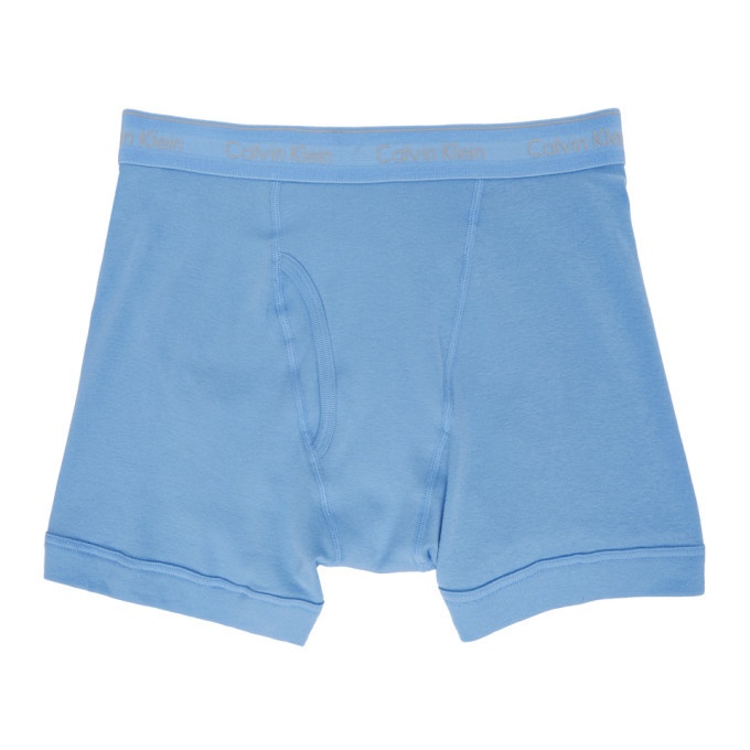 Photo: Calvin Klein Underwear Three-Pack Blue Cotton Boxer Briefs