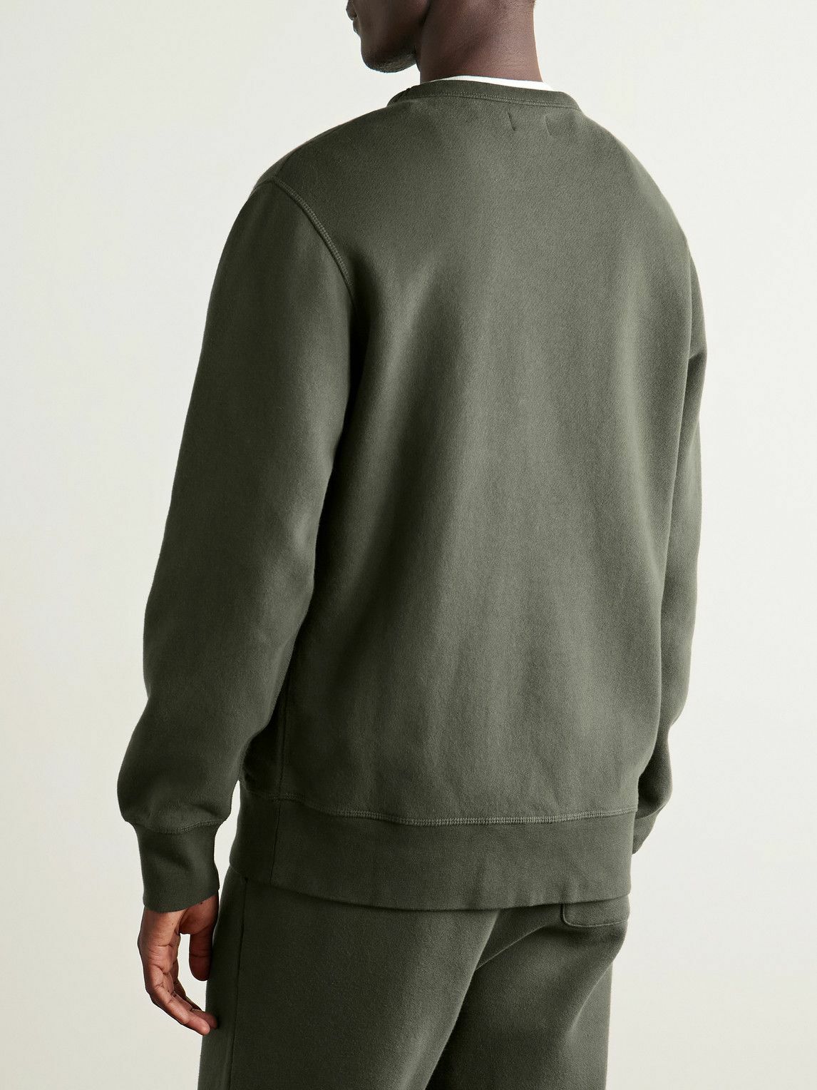 Hartford - Garment-Dyed Cotton-Jersey Sweatshirt - Green
