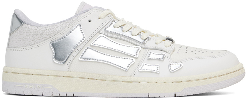 AMIRI White & Silver Metallic Skel Top Sneakers Amiri