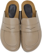 JW Anderson Grey Leather Loafer Mules