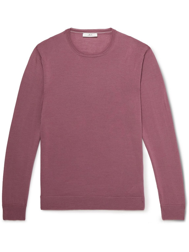 Photo: Mr P. - Slim-Fit Merino Wool Sweater - Pink