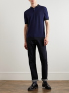 John Smedley - Slim-Fit Wool Polo Shirt - Blue