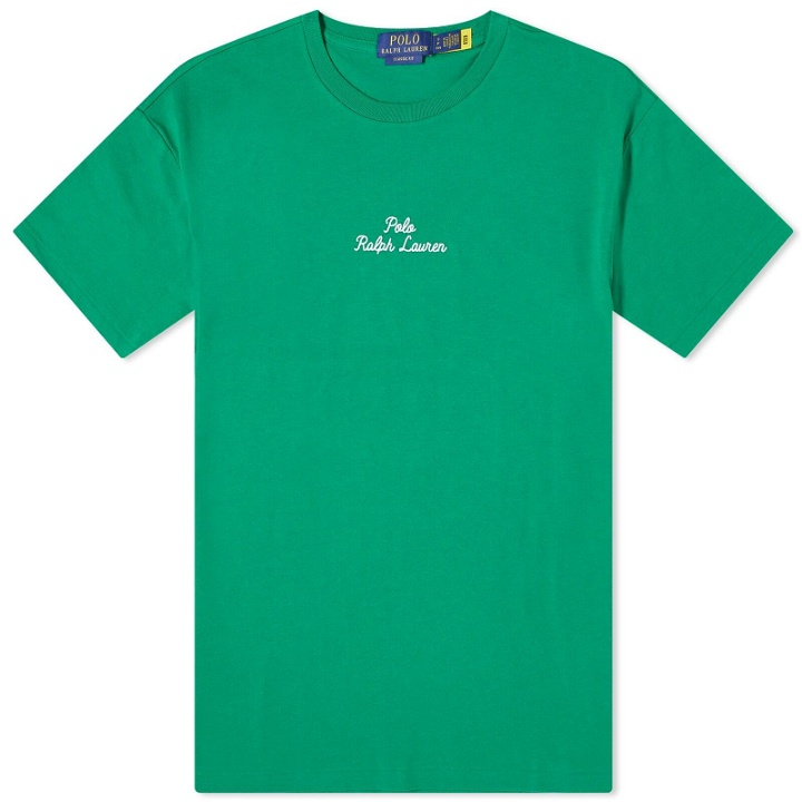 Photo: Polo Ralph Lauren Men's Chain Stitch Logo T-Shirt in Kayak Green