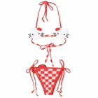 GCDS Women's Hello Kitty Crochet Bikini in Fuchsia