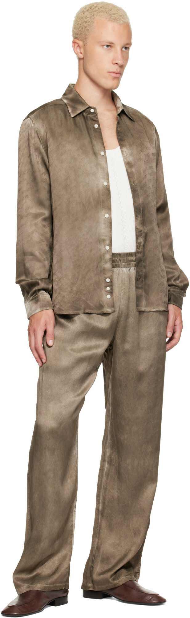 Diesel Brown Jacquard Logo Shirt