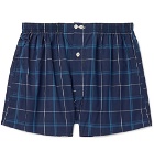 Anonymous Ism - Checked Cotton Boxer Shorts - Blue