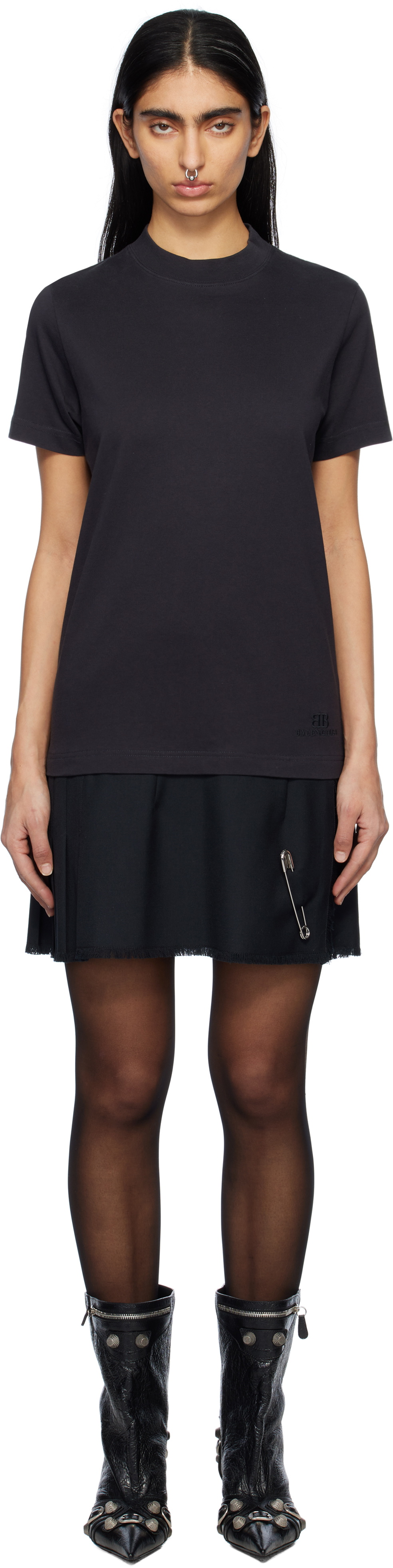 Balenciaga Black Layered T-shirt Minidress Balenciaga
