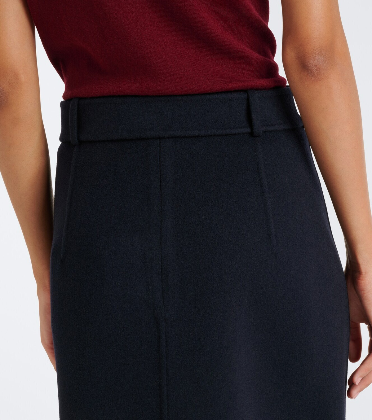 'S Max Mara Belted virgin wool midi skirt