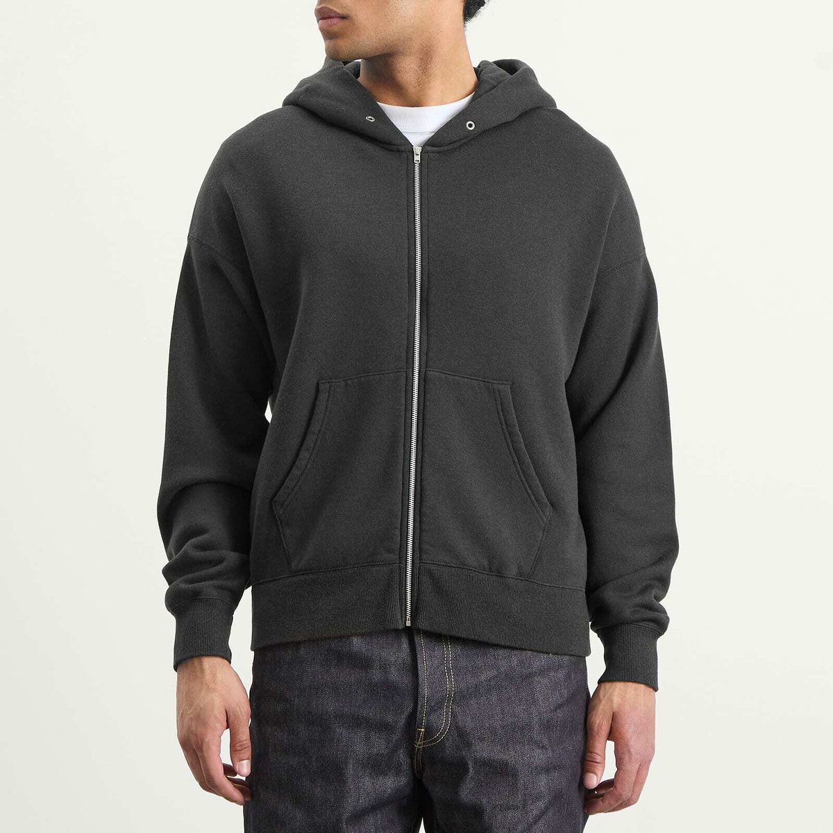 Visvim Men's Jumbo Fine Wool Hoodie in Black