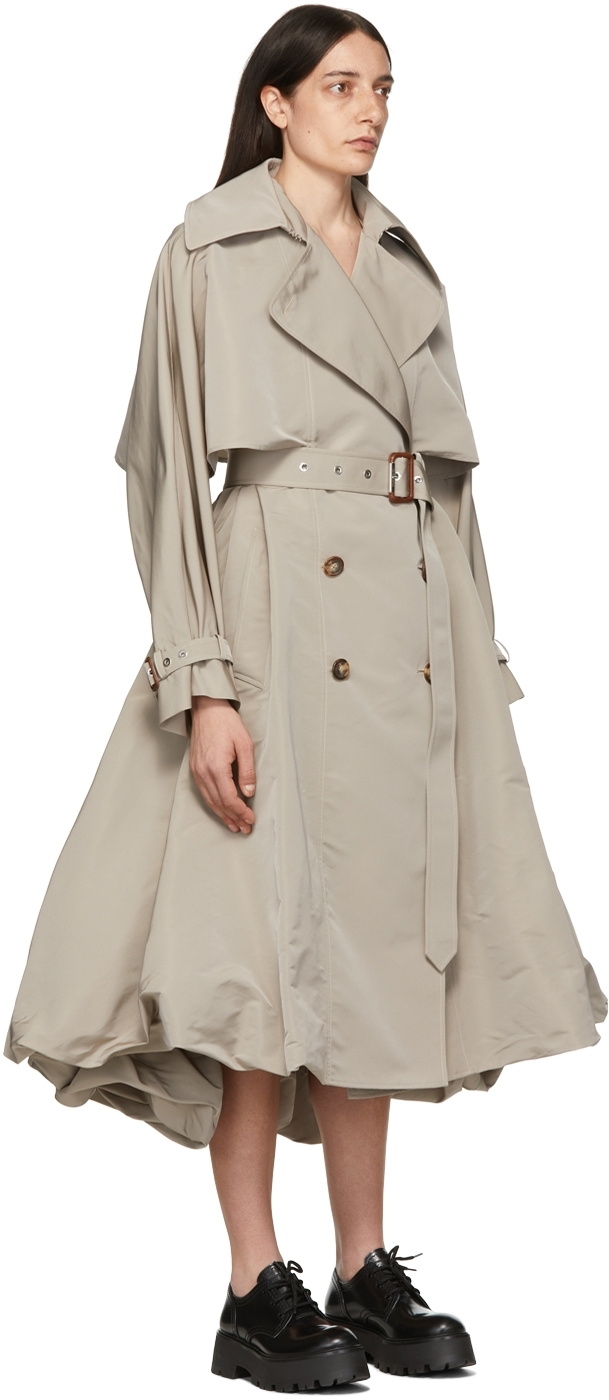 Alexander McQueen Taupe Parachute Trench Coat Alexander McQueen