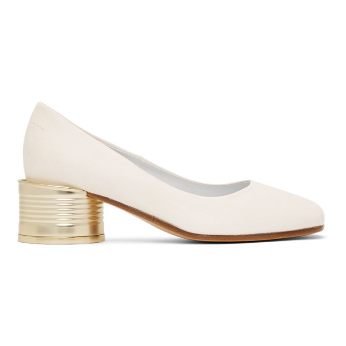 MM6 Maison Margiela White Tin Can Heel Pumps MM6 Maison Margiela