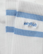 Sporty & Rich Serif Logo Striped Socks White - Mens - Socks