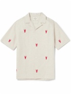 Portuguese Flannel - Lobster Convertible-Collar Embroidered Linen and Cotton-Blend Shirt - Neutrals