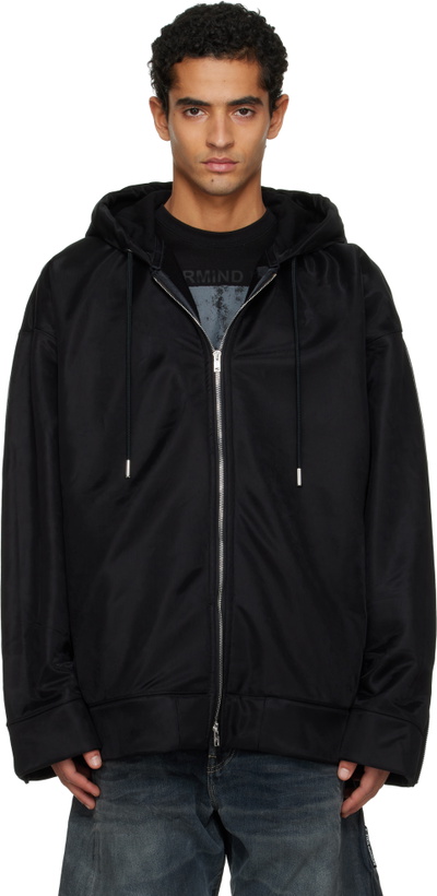 Photo: MASTERMIND WORLD Black Sheer Layered Zip-Up Jacket