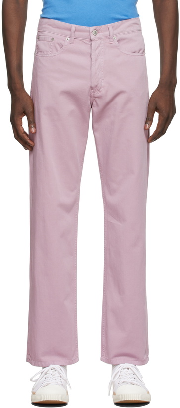 Photo: Dries Van Noten Pink Straight-Leg Trousers