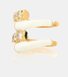 Melissa Kaye Lola 18kt gold ear cuff with diamonds