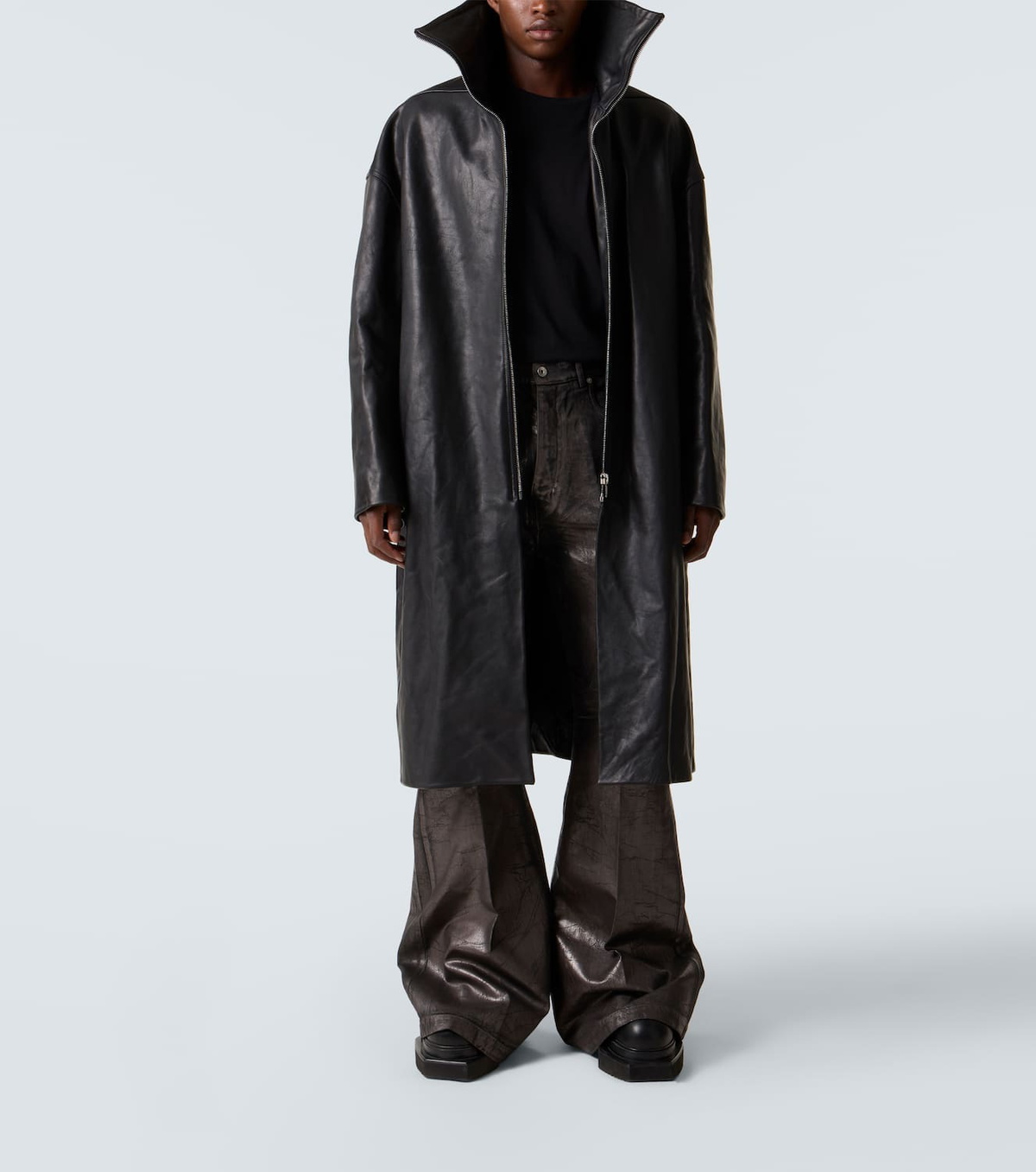 Rick Owens Coated wide-leg jeans