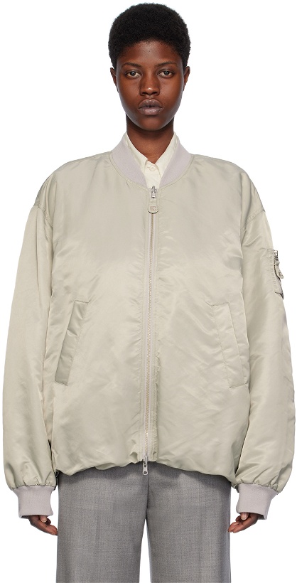 Photo: LOW CLASSIC Taupe Reversible Bomber Jacket