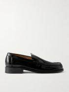 LEMAIRE - Glossed-Leather Loafers - Black