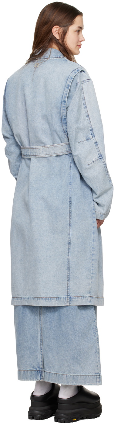 Wooyoungmi Blue Faded Denim Coat