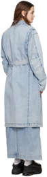 Wooyoungmi Blue Faded Denim Coat